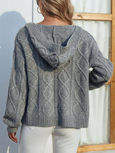 Cardigan à capuche avec bordure côtelée et épaules tombantes